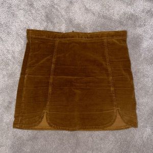 Brandy Melville Brown Velvet Mini Skirt